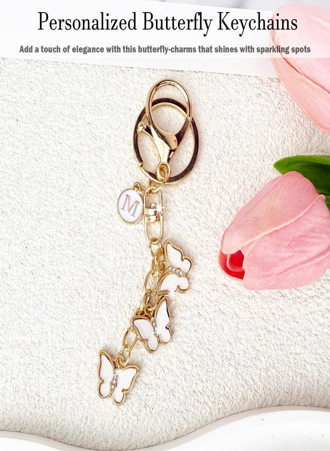LUHOHI Bag Charms for Handbags- Cute Keychains for Women Car Keys Chain Accessories Beautiful Butterfly Letter Initial Charm M - Image 5